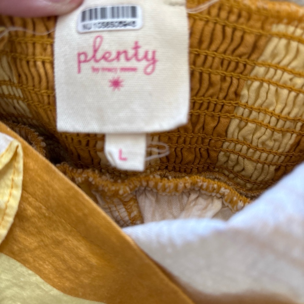 Anthropologie Plenty Tracy Reese Romper Womens Large  Yellow Striped Ruffle - Picture 5 of 6